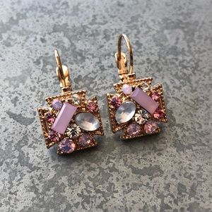 Dainty pink and gold earrings